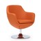 Manhattan Comfort Caisson Faux Leather Swivel Accent Chair in Orange and Polished Chrome AC028-OR - alternate 1